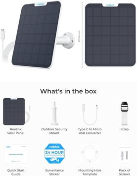 Reolink solcellepanel - 6W - USB-C - hvitt inkludert micro-USB-adapter (Reolink-Solar-Panel-6W)