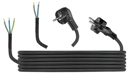 Pawbol Gummikabel m/støpsel 3x1,5mm2 5m Sort H05RR-F