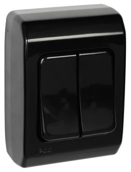 ELKO Admiral serievender bryter AS16/5 Påvegg IP44 Sort (1427221)