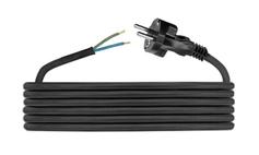 Pawbol Gummikabel m/støpsel H05RR-F 2x1,5mm2 5m Sort