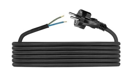 Pawbol Gummikabel m/støpsel H05RR-F 2x1,5mm2 3m Sort (D3510)