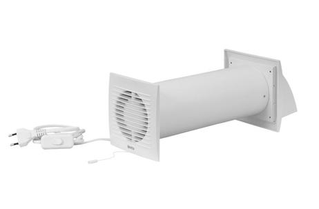 Europlast Ventilasjon m/ varmegjenvinning E-EXTRA EER125WP m/ kabel og bryter