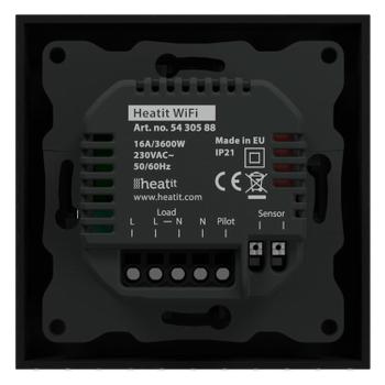Heatit Wi-Fi Termostat 16A Sort (5430588)