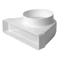 Europlast Bøying/overgang fra flatkanal 220x55 mm til Ø125 mm rør KLD25-125