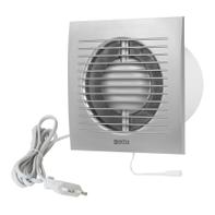 Europlast Baderomsvifte Standard E-EXTRA EE100WPS m/ støpsel og trekksnor 15W 230V Sølv