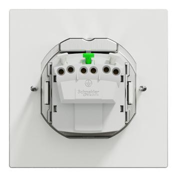 Schneider Gulvuttak XS 1-hulls stikkontakt firkantet metall IP44 (1289500)