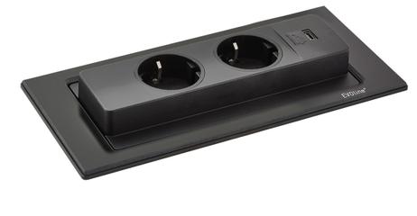 EVOline BackFlip matt sort glass - 2x stikk 1x USB-C lader (1504397)
