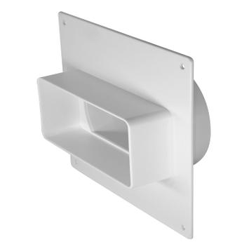 Europlast Flens-Overgang (kort) fra flatkanal 110x55mm til Ø100mm rør KFSD