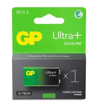 GP Ultra Plus Alkaline 9V-batteri, 1604/LR6LF22, 1-pakk