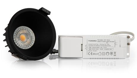 Tundra Flow Downlight 8W 2700K Matt Sort (TU1036-2700BL)