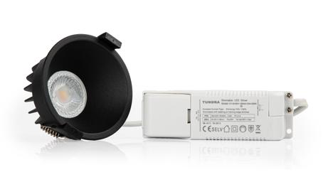 Tundra Flow Downlight 8W 2000-2800K Matt Sort (TU1038-DTWBL)