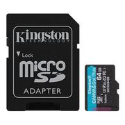 Kingston Canvas Go! Plus 64GB microSD-kort, UHS-I, U3, V30, A2, inkludert SD-adapter