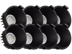 Tundra Flow Downlight 8W 2000-2800K Matt Sort 8pk