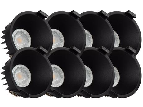 Tundra Flow Downlight 8W 2000-2800K Matt Sort 8pk