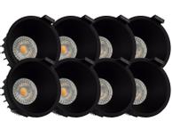 Tundra Flow Downlight 8W 2700K Matt Sort 8pk (1500032348S9849)