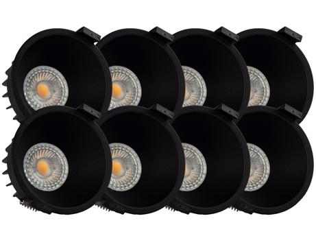 Tundra Flow Downlight 8W 2700K Matt Sort 8pk