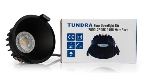 Tundra Flow Downlight 8W 2000-2800K Matt Sort 8pk (1500032345S9849)