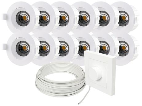 Tundra Swan Downlightpakke 12pk 2700K IP44 Matt Hvit