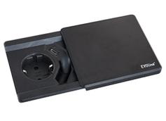 EVOline Square80 1xStikk 1xUSB-C Sort