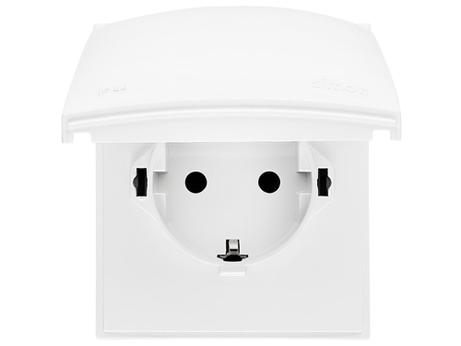 Simon Stikkontakt Enkel X4 IP44 påvegg 16A Hvit