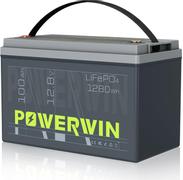 Powerwin BT100 12.8V 100Ah LiFePO4 litiumbatteri (med blåtann) for båt, hytte, campingvogn og bobil (forbruk)