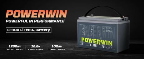 Powerwin BT100 12.8V 100Ah LiFePO4 litiumbatteri for båt, hytte, campingvogn og bobil (forbruk) (POWERWIN-BT100)
