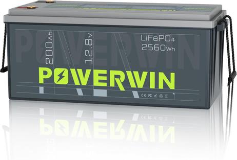 Powerwin BT200 12.8V 200Ah LiFePO4 litiumbatteri for båt, hytte, campingvogn og bobil (forbruk)
