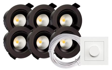 Tundra Candela Downlightpakke 6pk 2700K IP44 Matt Sort