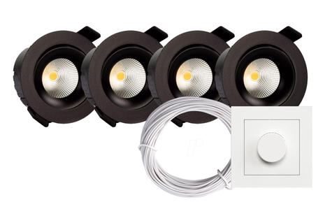 Tundra Candela Downlightpakke 4pk 2700K IP44 Matt Sort