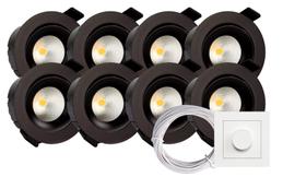 Tundra Candela Downlightpakke 8pk 2700K IP44 Matt Sort