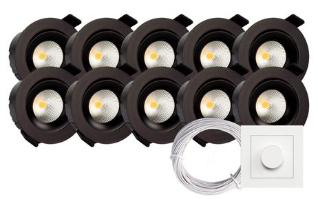Tundra Candela Downlightpakke 10pk Warmdim IP44 Matt Sort (1500018572S9849)
