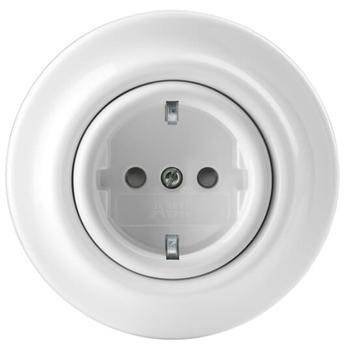 ABB Decento Porselen Enkel Stikkontakt FMHS Hvit (1514350)