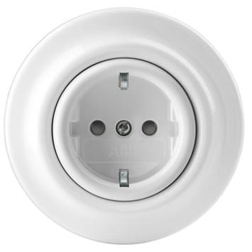 ABB Decento Porselen Enkel Stikkontakt FMHS Hvit (1514350)