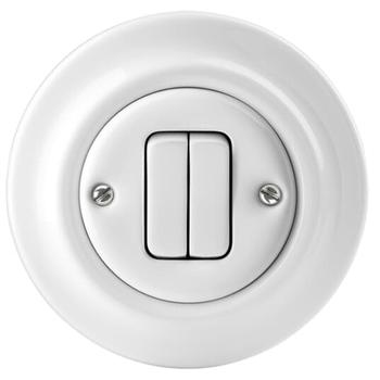 ABB Decento Porselen Bryter 6+6 FMHS Hvit (1415513)