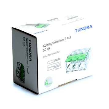 Tundra Koblingsklemmer 3-hull 50-pk (TU1044-0350)