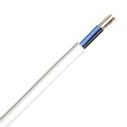 Draka PMH-kabel m/jord 3G0,75mm² Hvit metervare