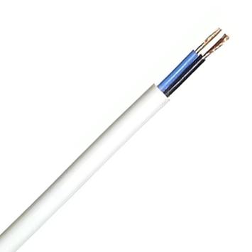 Draka Lampettledning m/jord 3G0,75mm² PMH Hvit 50m rull (1008510)