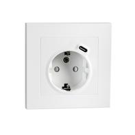 SG Stikk Innfelt Enkel M/j + USB-C-lader Hvit