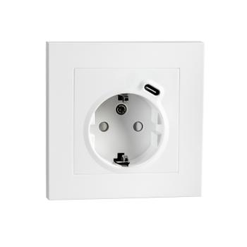 SG Stikk Innfelt Enkel M/j + USB-C-lader Hvit (6600758)