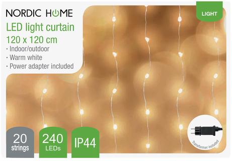 Nordic Home LED-lysgardin 230V Varmhvit