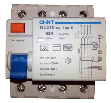 Cenika Chint Type B-jordfeilbryter for elbil 4P 63A 30mA