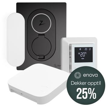 Zaptec Enova-pakke elbil og varmekabler hvit