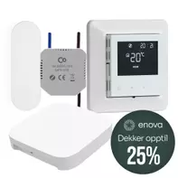 Futurehome Enova-pakke varmekabler og varmtvannsbereder hvit