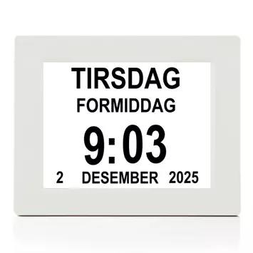 Ontario lettleselig kalenderklokke for eldre med Alzheimers,  demens -  (ONT-DC010-W)