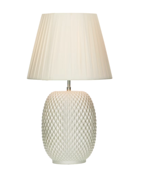 Aneta Lighting CORNELIA bordlampe, perlefarget/hvit, inkl. plissert skjerm