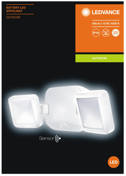 LEDVANCE Battery LED Spotlight Double 10W/840 hvid - C (4058075227408)