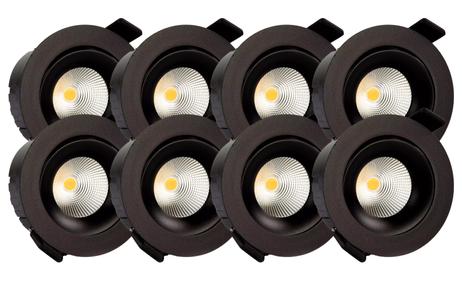 Tundra Candela Downlightpakke 8pk Warmdim IP44 Matt Sort (1500020396S9849)
