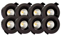 Tundra Candela Downlightpakke 8pk 2700K IP44 Matt Sort