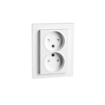 SG Stikkontakt IF Dobbel Rehab u/jord Hvit