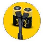 Aqiila USB-C Rechargeable Battery, Size CR123A, 750 mAh (2-pack) (406095)